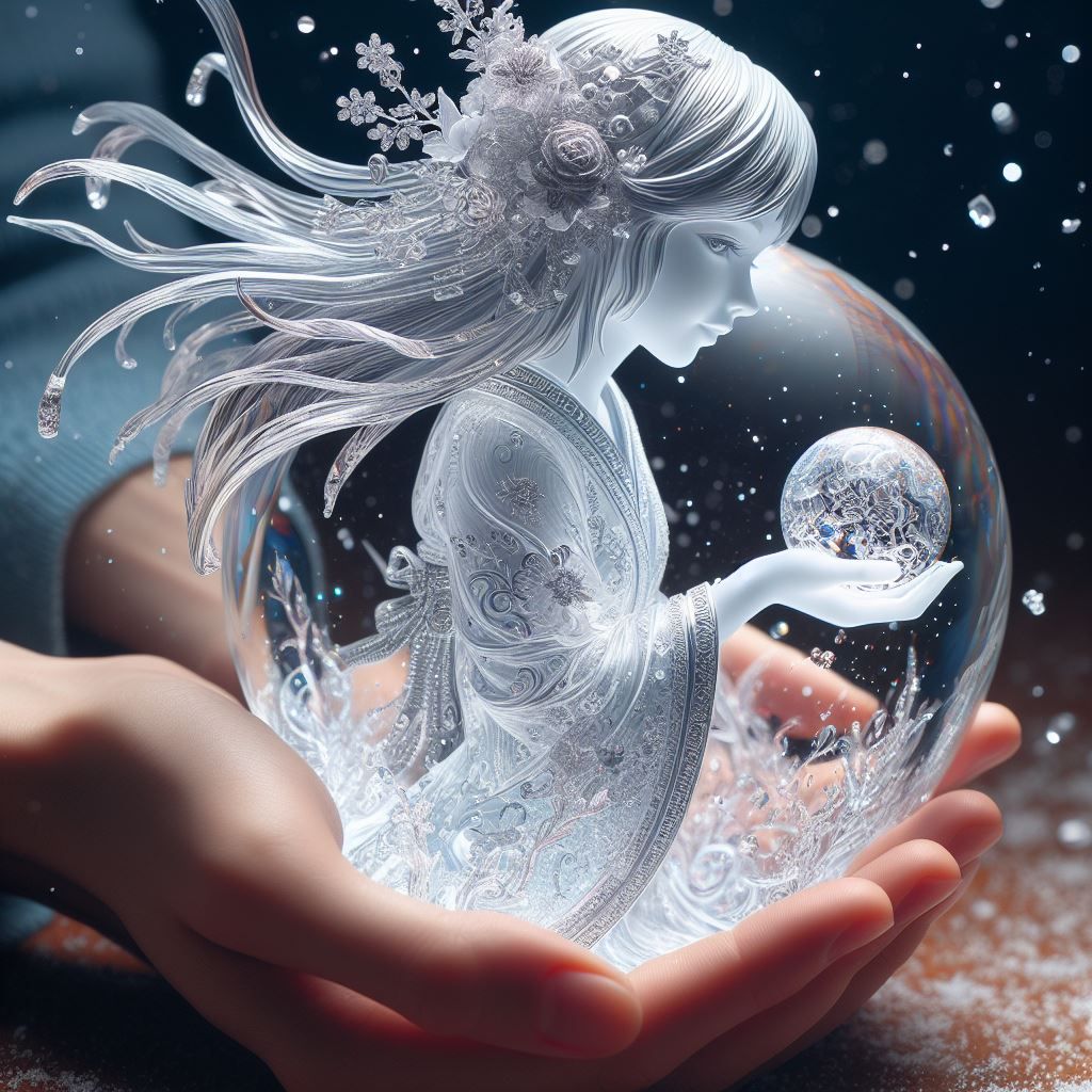 Translucent crystal statue