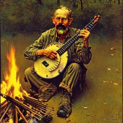 Mandolin Hobo AI Generated Artwork NightCafe Creator