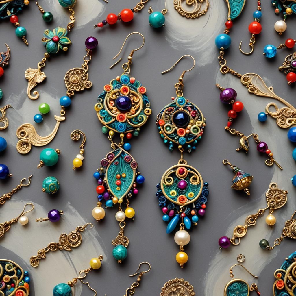 Beaded Long Dangle Earrings