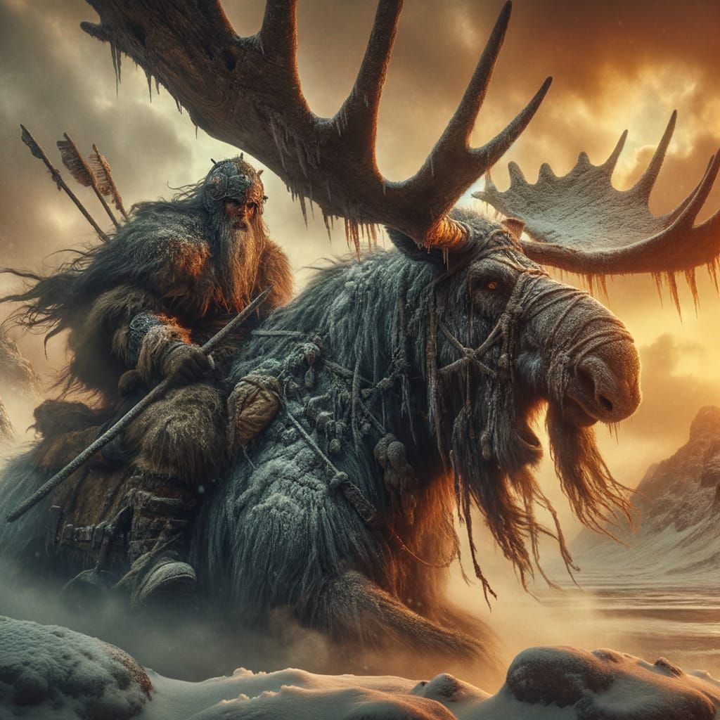 Viking riding his battle moose!  by @Meredith Ellen Skye