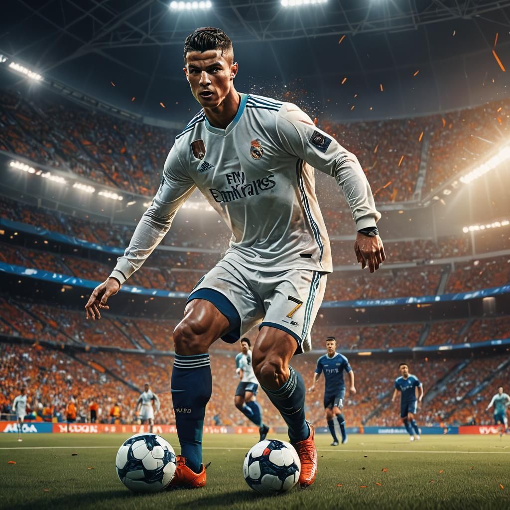 ronaldo showing off his signature move on the pitch