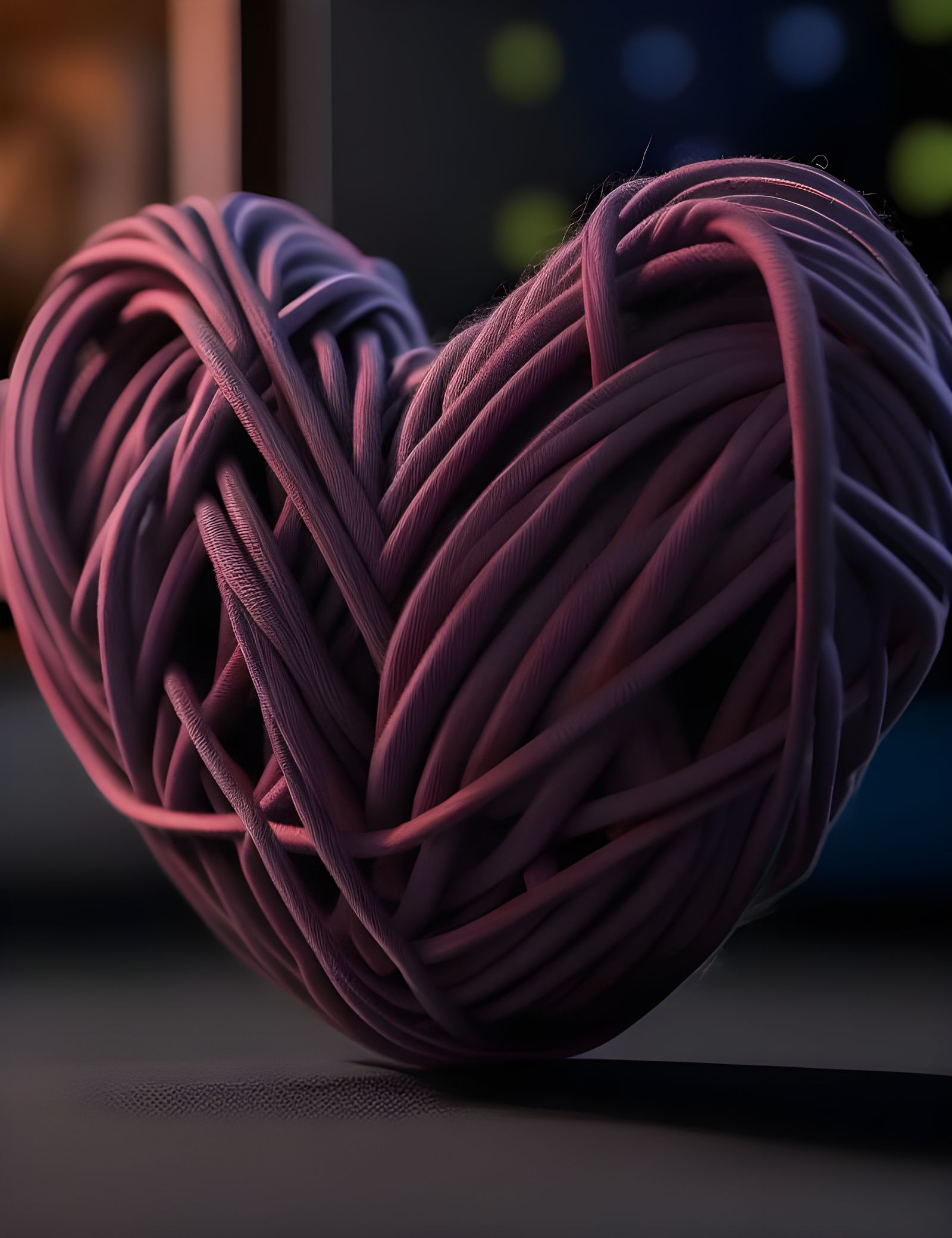 Heart shaped yarn  by @viisipuu