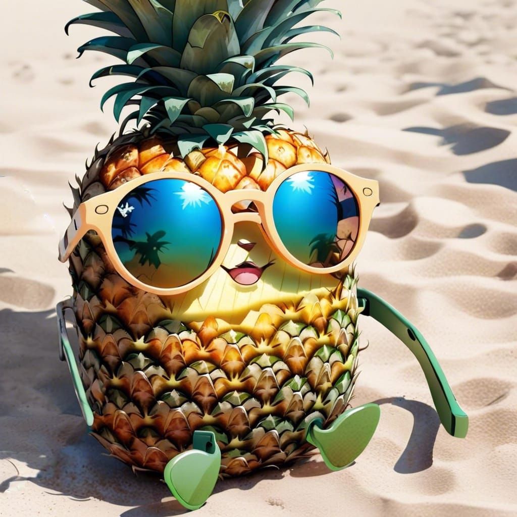 Cool kid pineapple   by @CatFriend