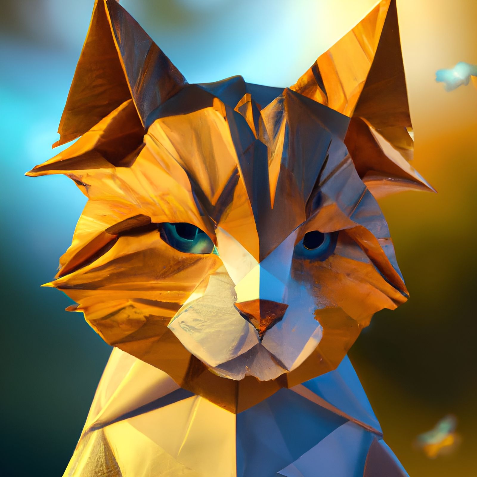 Origami cat, art by susan herbert, art by john james audobon...