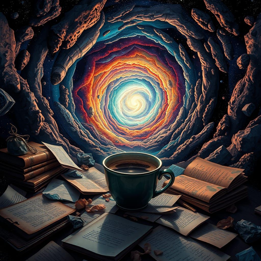 taza de café  con libros  by @DawnMaeNew 