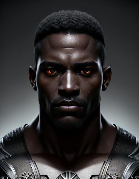 Black man, beautiful black face and black eyes, black skin, black