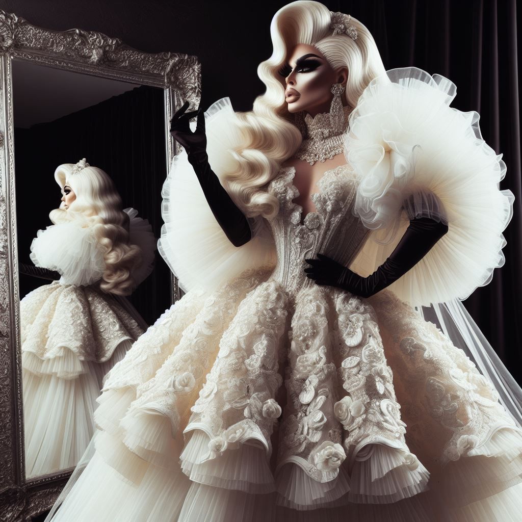 POMPÖÖS Satin Couture Mature Drag Queen.