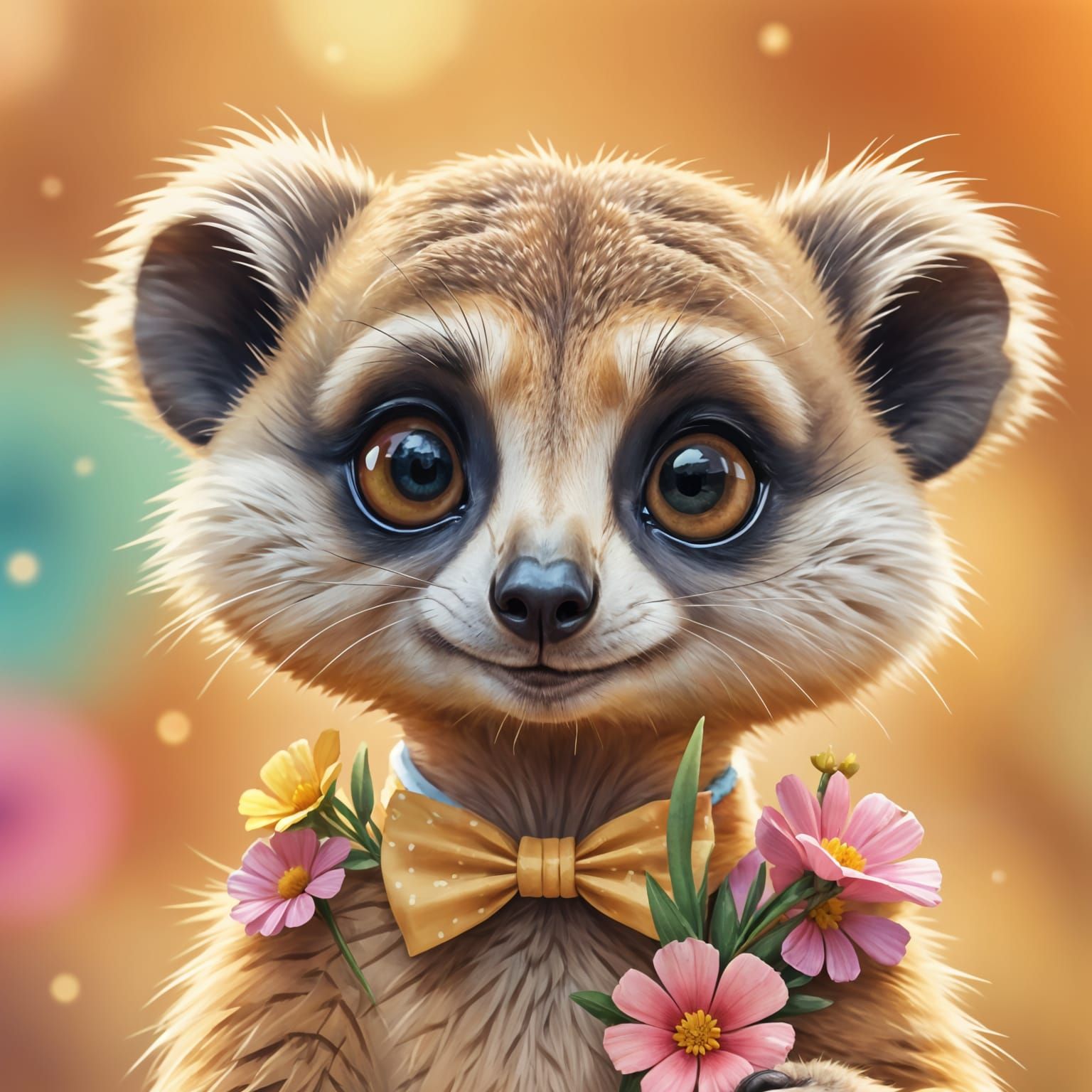 Cute Kawaii Meerkat: Digital Art