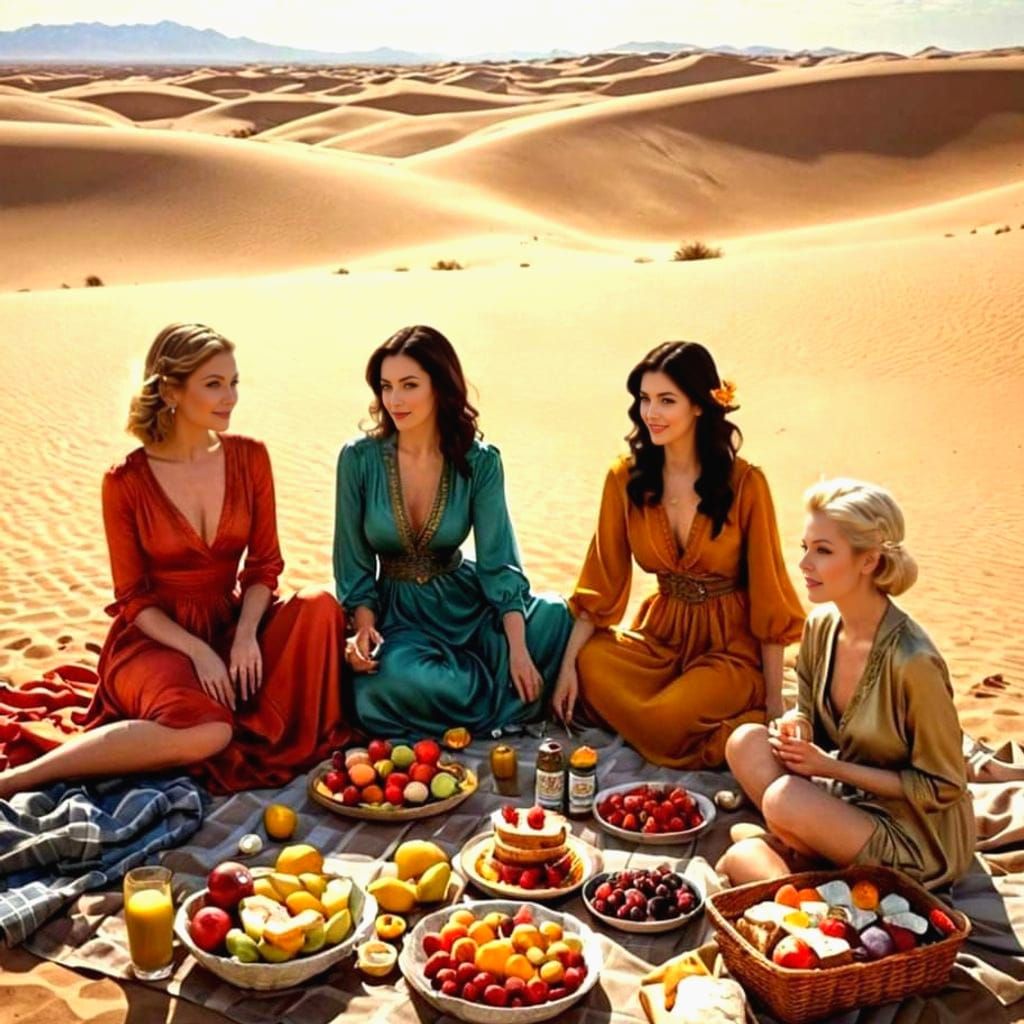 Sophisticated Ladies in a Surreal Desert Oasis