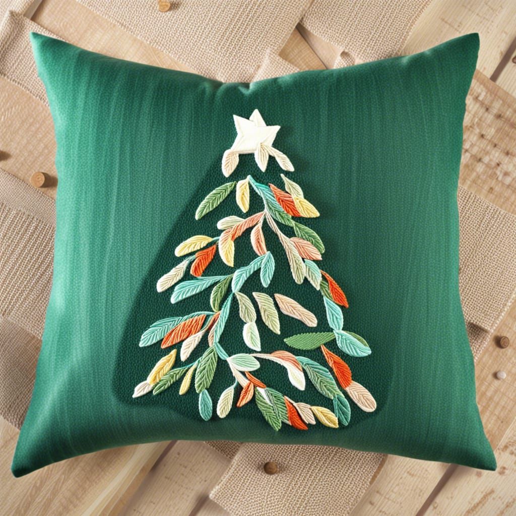 Embroidered pillows for Christmas