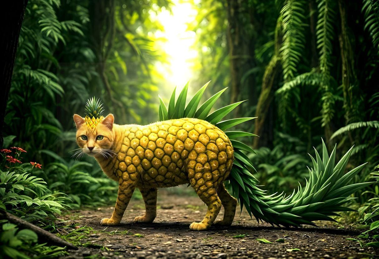 Pineapple Cat   by @Lucy
