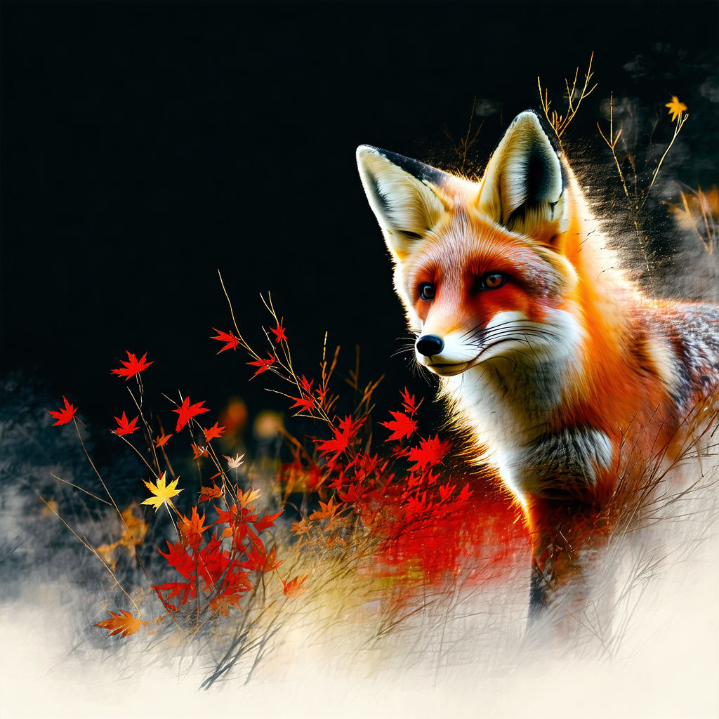 Double exposure of Fox