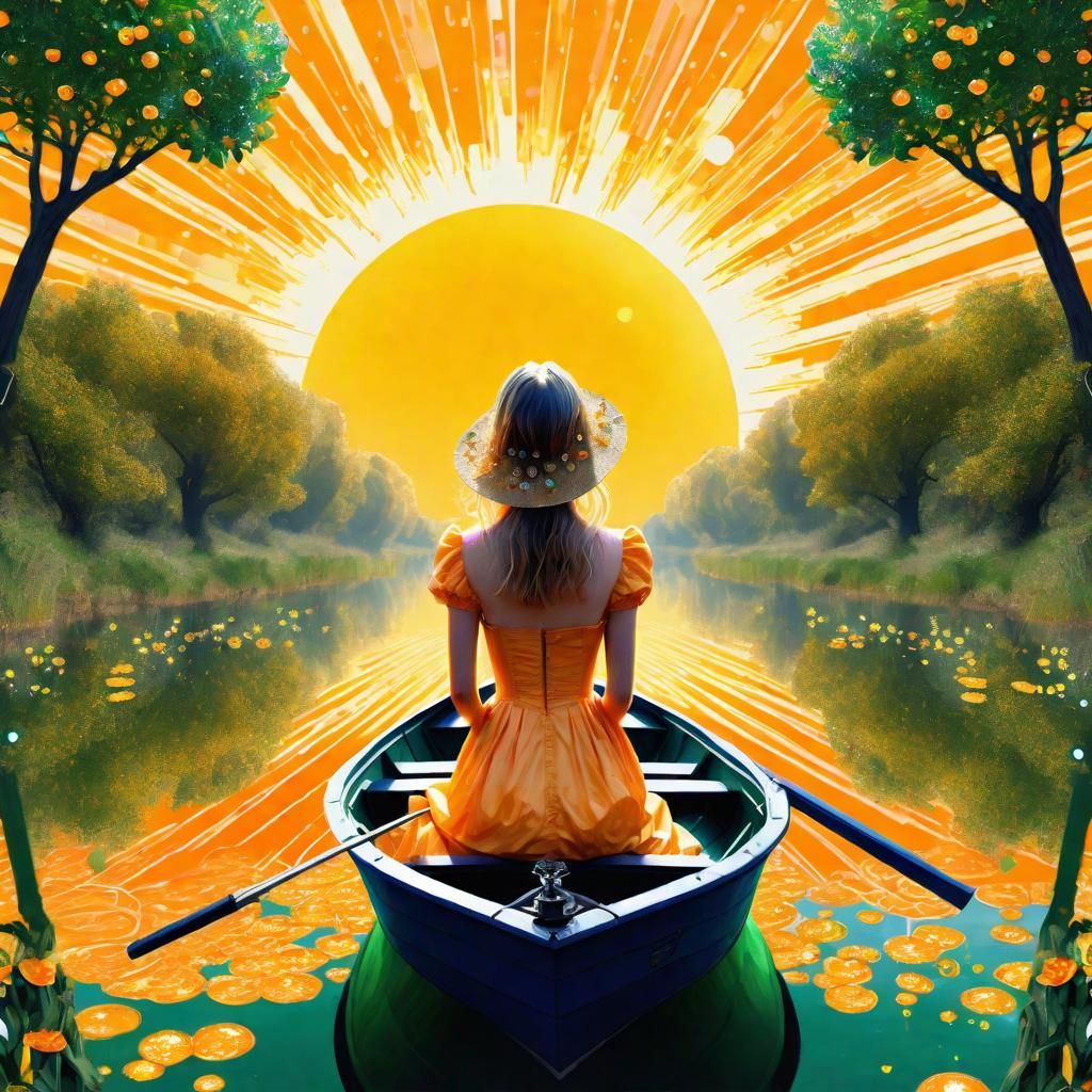 Picture yourself in a boat on a river With tangerine trees and