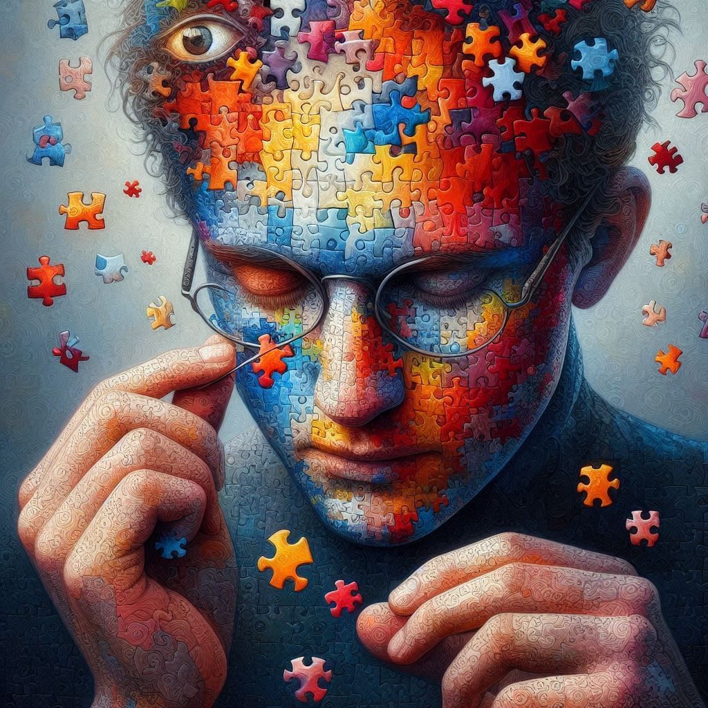 a man with puzzle face
