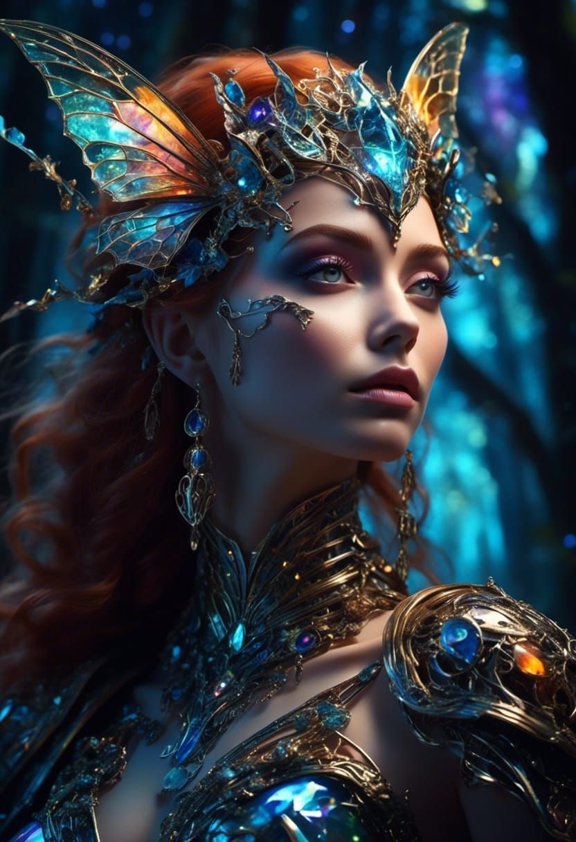 <lora:Spectral:1.0> <lora:ShatteredGlass:1.0> beautiful sinister grim reaper girl, iridescence shattered glass outift, visually rich portrai...