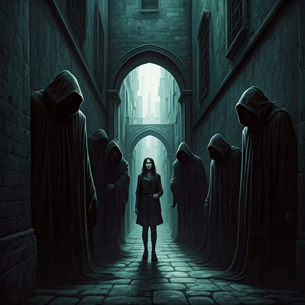 Vampiros buscando a una chica para chuparle la sangre. Callejón sin salida 
