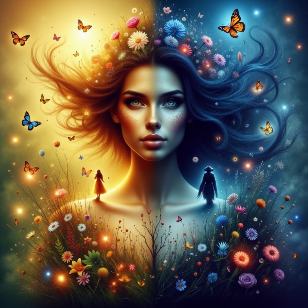 Enchantress and Sorceress: Symmetrical Airbrush Fantasy Port...