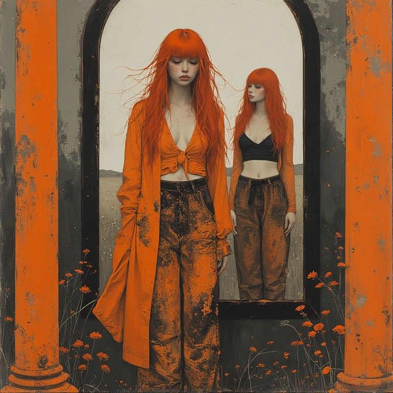Orange mirrored