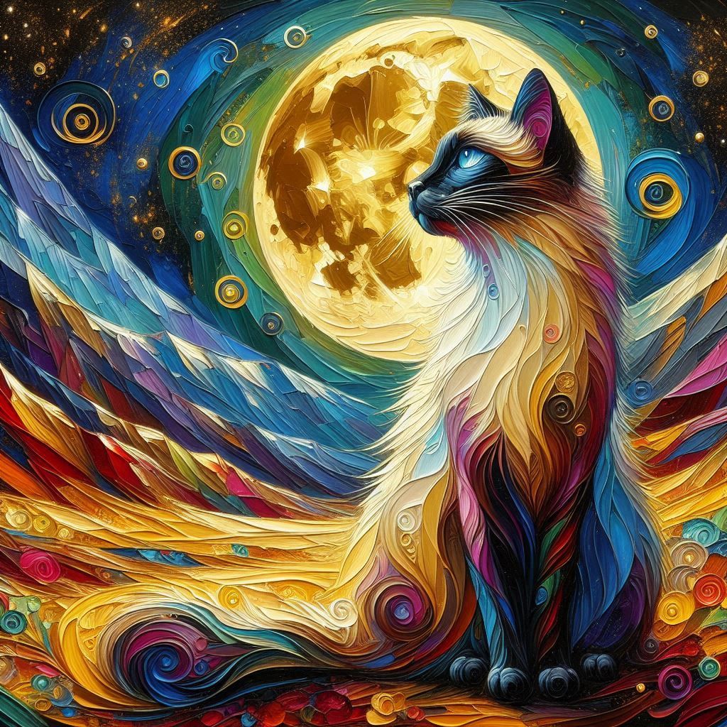 cat in the moonlight.