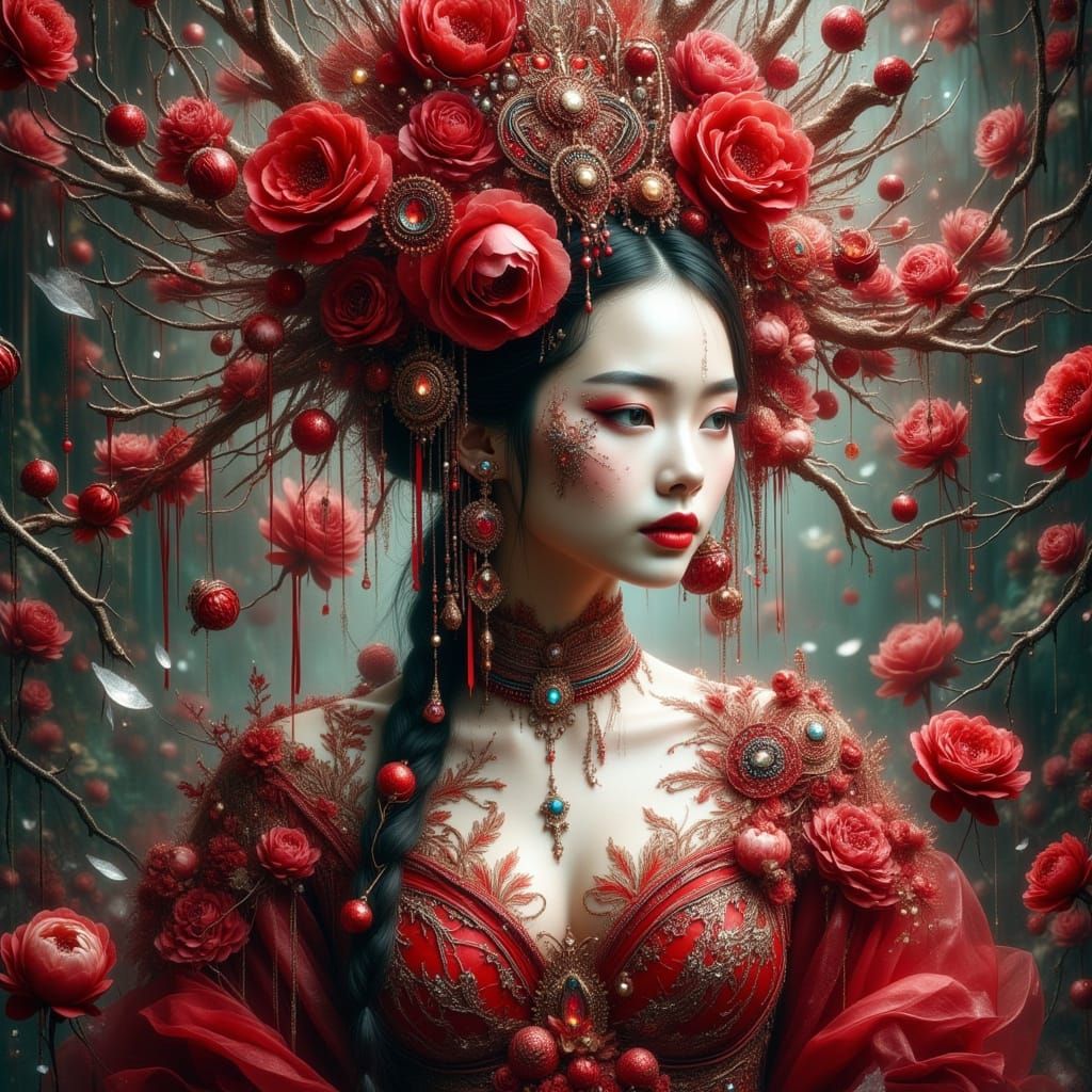 The Crimson Blossom Queen  by @Hedera Argos 