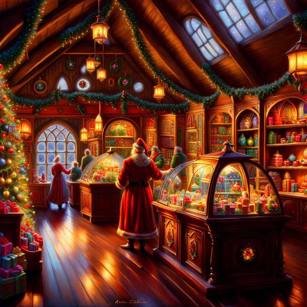 Inside Santa's Toy Shop - AI Generated Artwork - NightCafe Creator