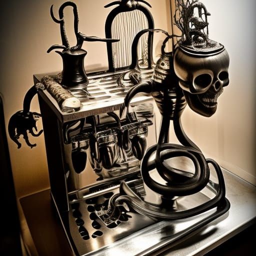 Espresso machine with gas pipes