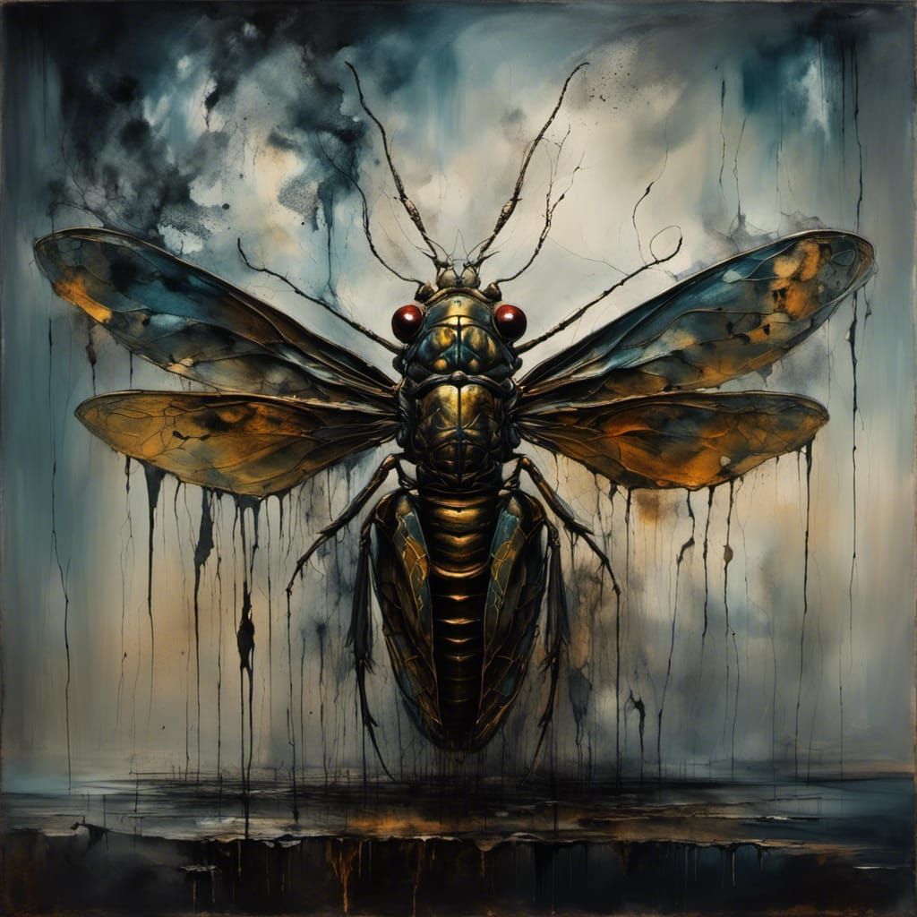 pharaoh cicada man hybrid, Darkness stirs and wakes imaginat...