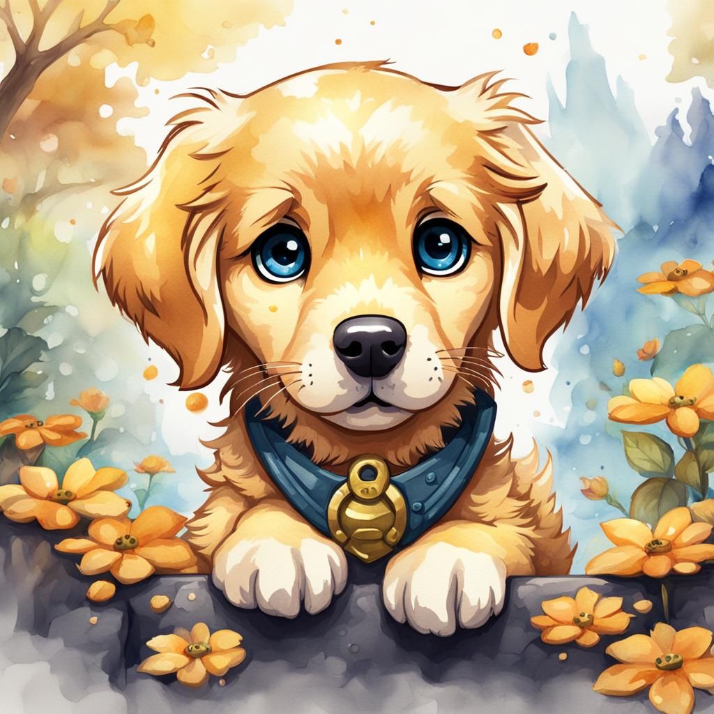 Golden Retriever Puppy  by @ClueHawks