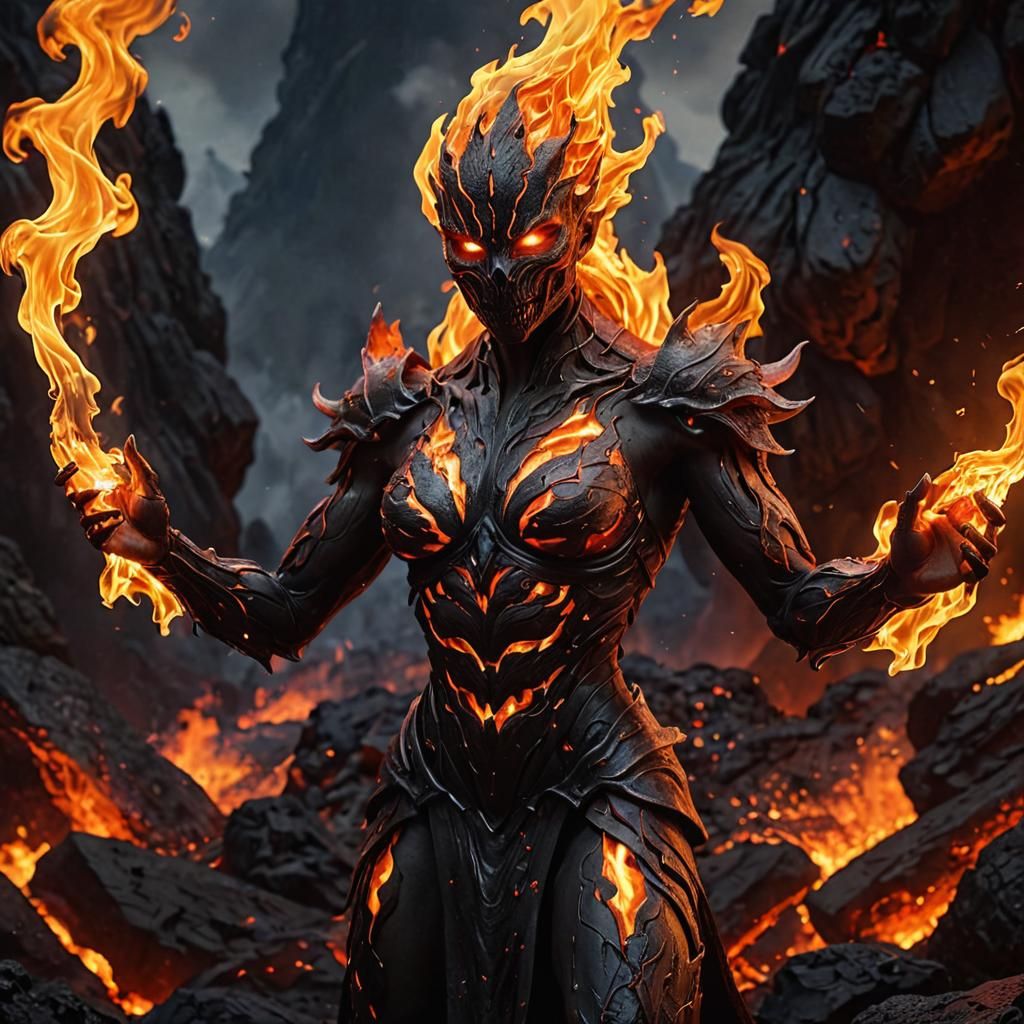 Demoness Fire Elemental   by @AGuthrie