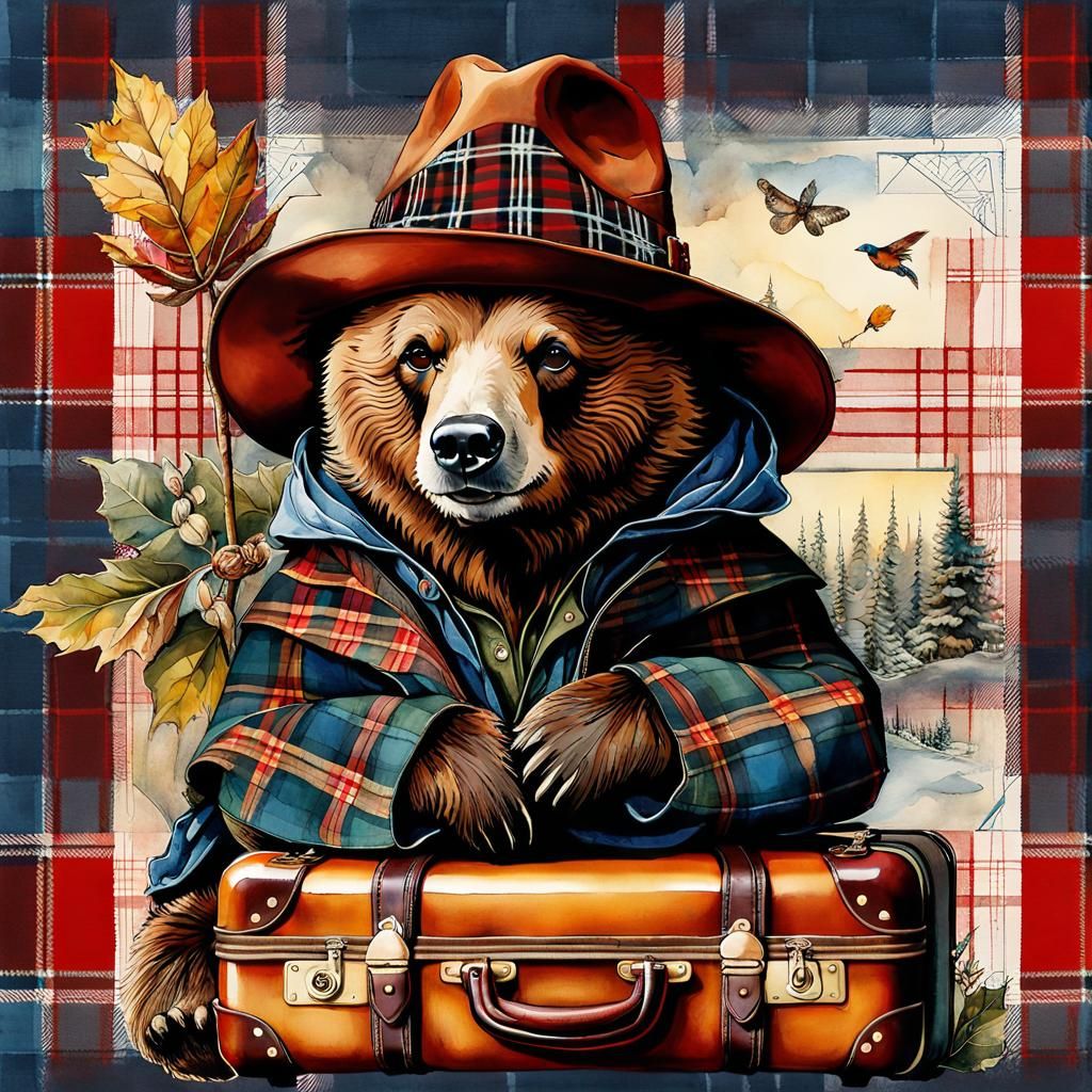 Plaid Paddington Bear 🧸  by @Vixsin