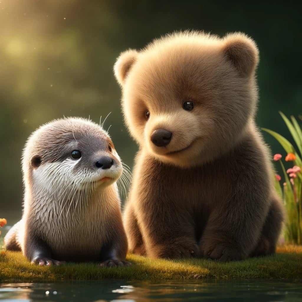 baby otter bear cub