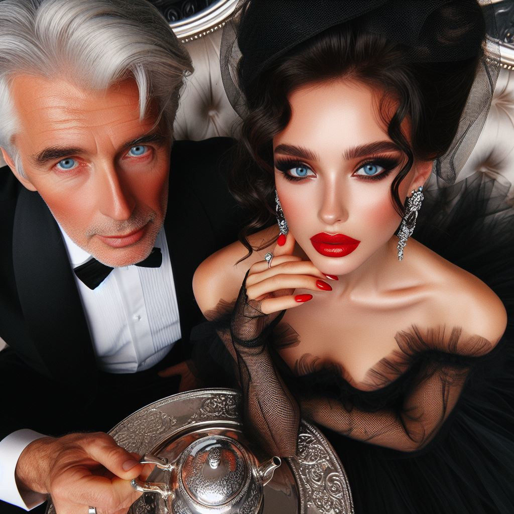 Anna sharing a teapot