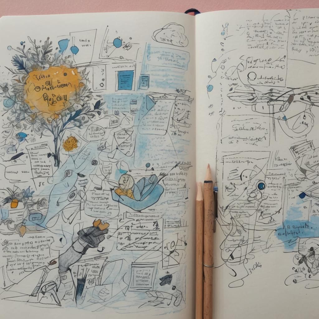 Doodling in the margins of minutes of a boring meeting   by @Nelly Politiko