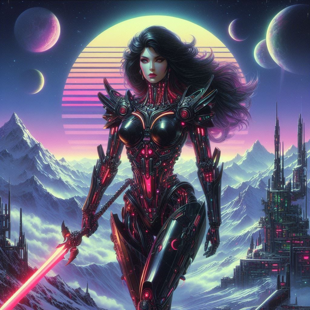 hajime sorayama cyberpunk retro 80s sci-fi futurism, robotic...