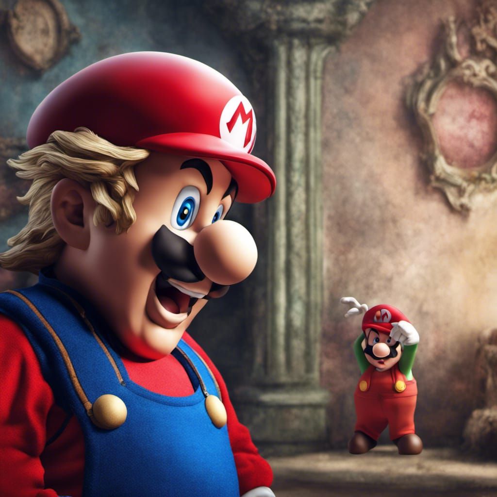 Gary Busey dressed as  Mario!