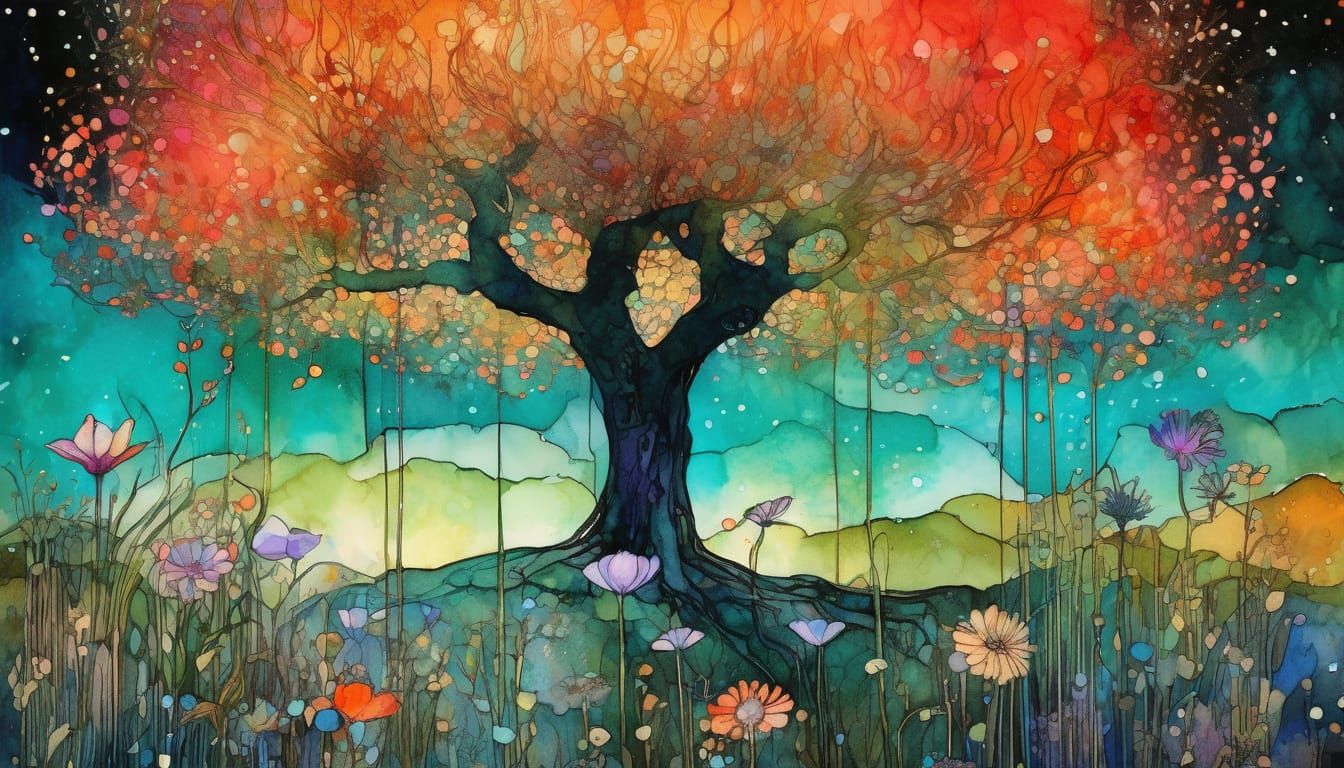 Delicate ink and watercolor  by @Katie May