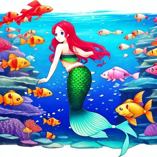 <lora:ChibiCharm AC50:1.0> Beautiful mermaids
