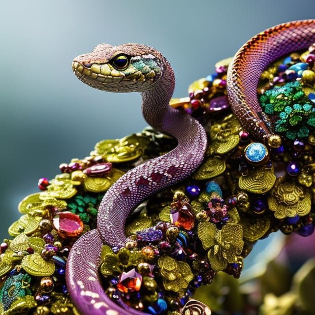 Gem snake - AI Generated Artwork - NightCafe Creator