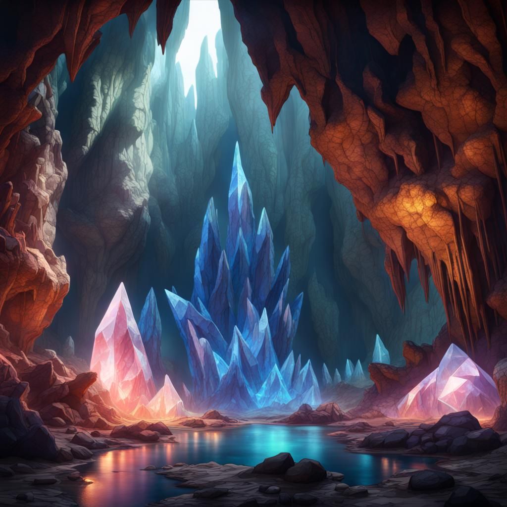 Crystal cave 4 - AI Generated Artwork - NightCafe Creator