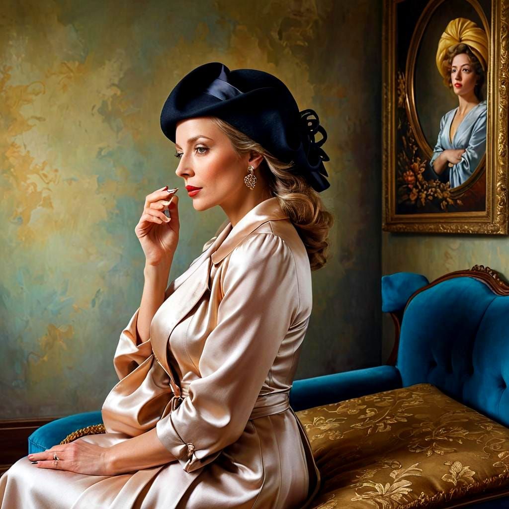 Elegant Lady in Surreal Portrait with Dramatic Lighting