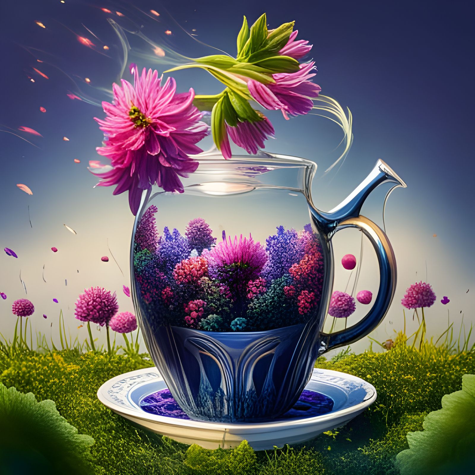 Flower Teacup - AI Generated Artwork - NightCafe Creator