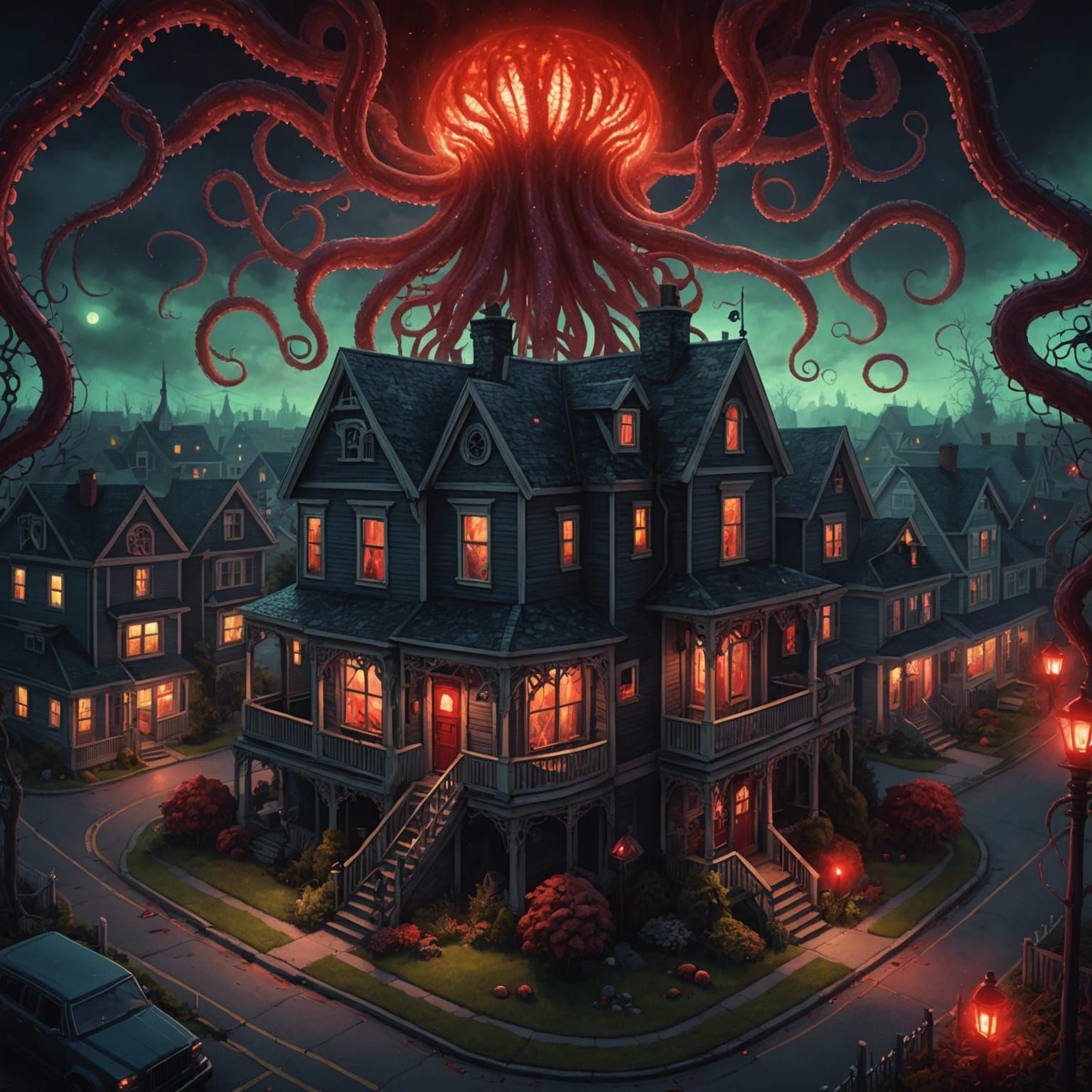 Lovecraft's Neighborhood - AI Generated Artwork - NightCafe Creator