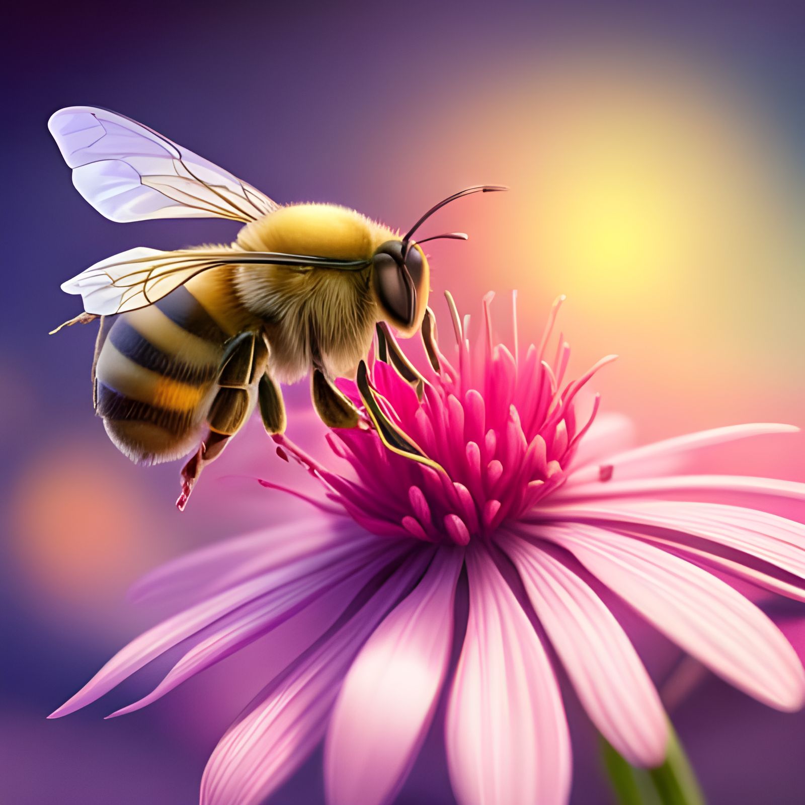 Bee and flower.  by @Steve Dufour