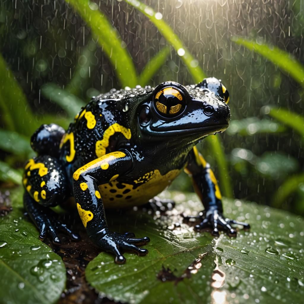 Mimic Poison Frog in the rainforest  by @Sullivan-Shaw