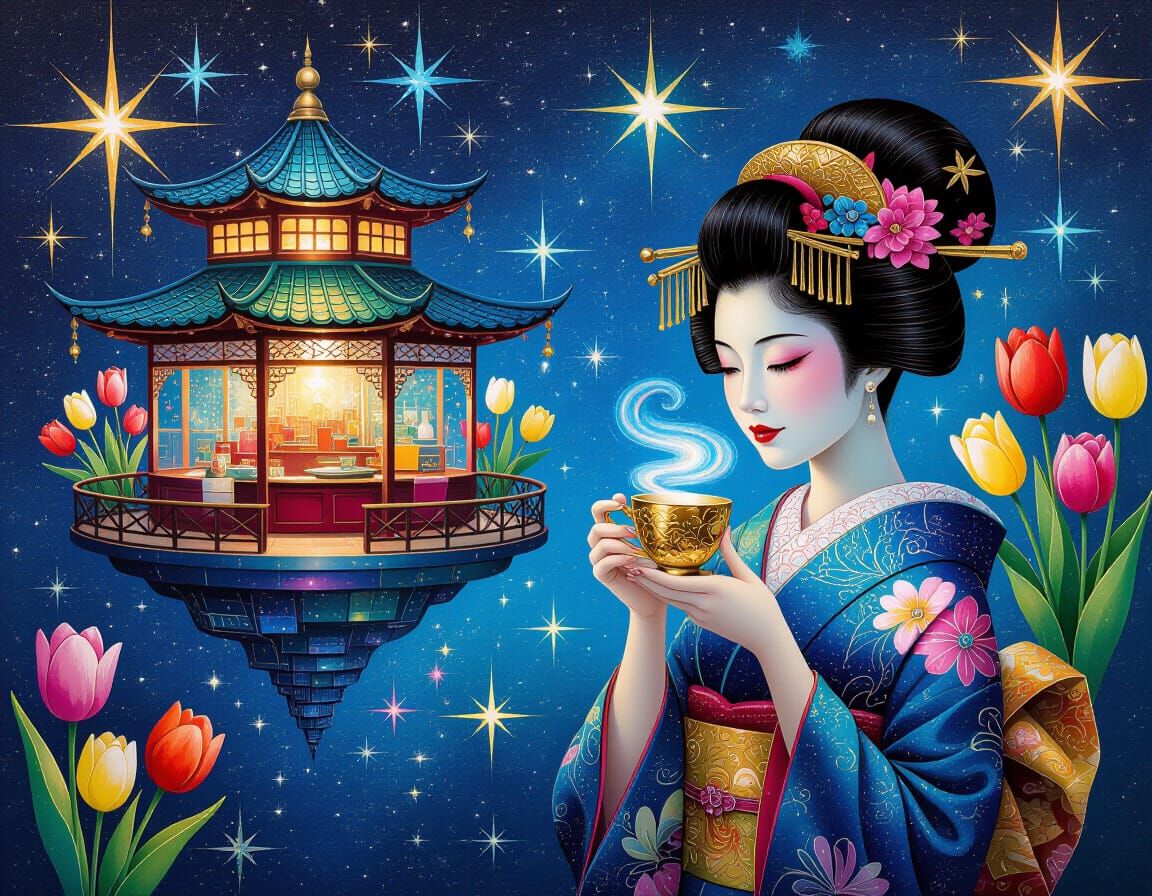 Celestial tea at the cafe  by @Kaydenpat