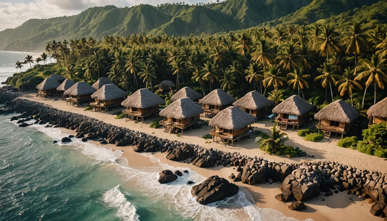 hut village besides the ocean 5