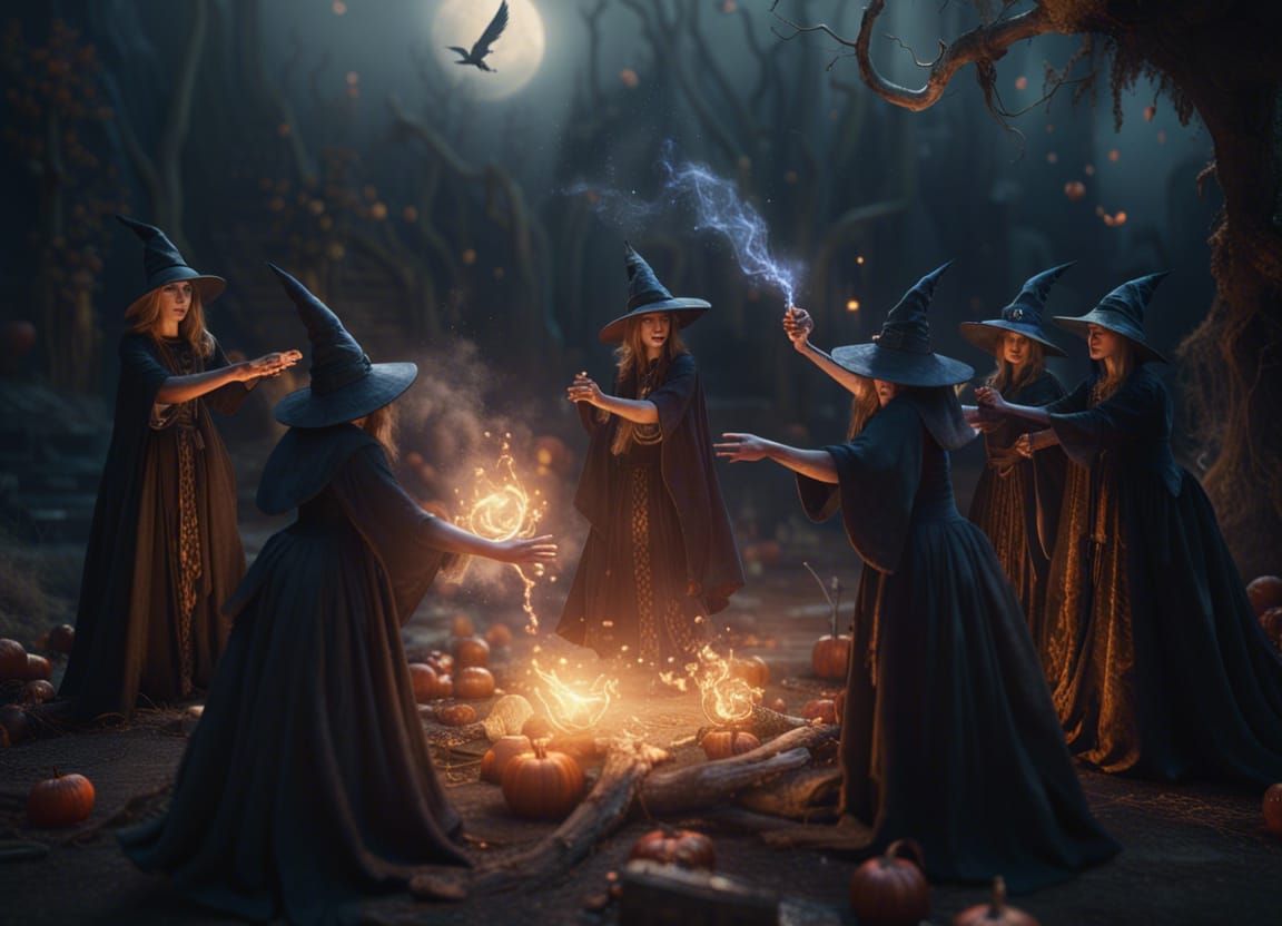 Witches Performing Of A Massive Spell  by @ShinIgami
