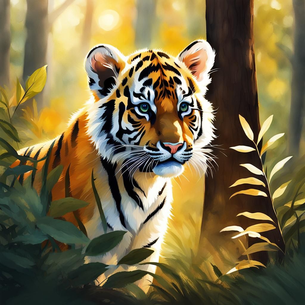 Tiger cub in the jungle