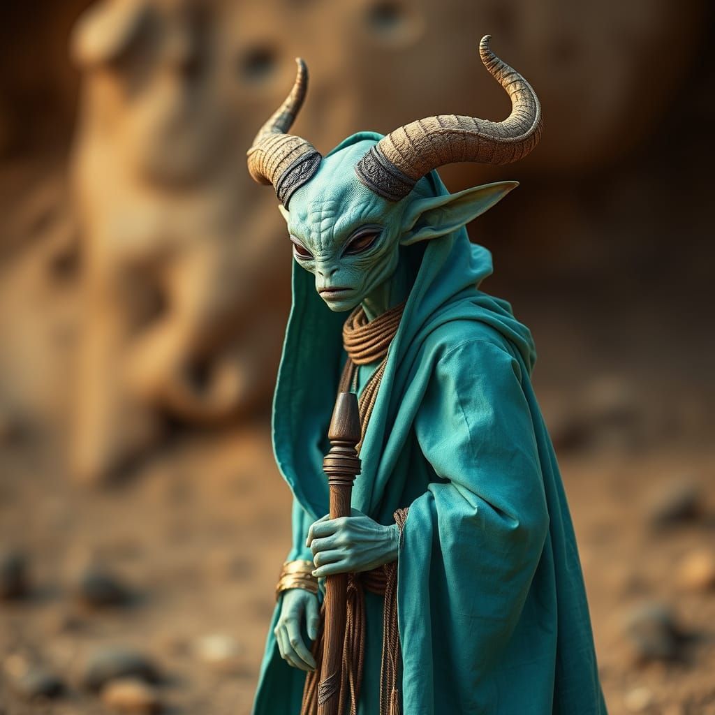 Turquoise alien  by @Alan