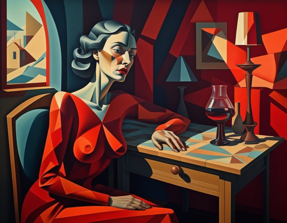 Surreal Horror Scene in Oil on Canvas Style